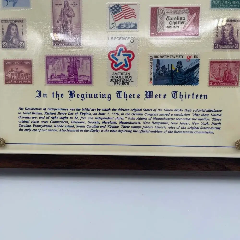 In the Beginning There Were Thirteen - Framed Historical U.S. Postage Stamp Coll